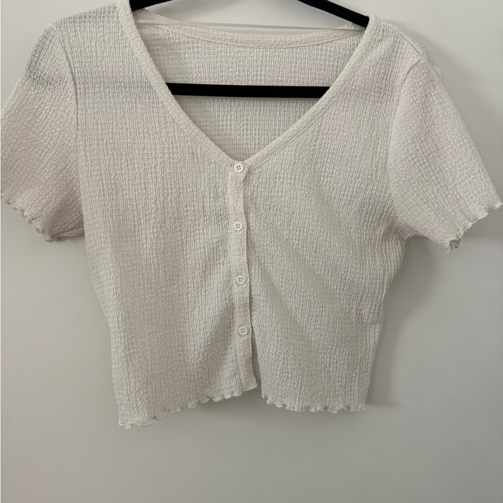 White Button-Up Women's Top